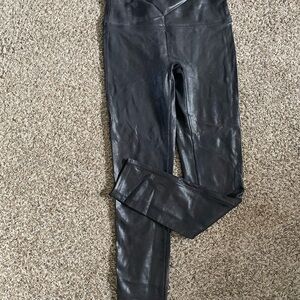 SPANX faux shiny Black Leggings